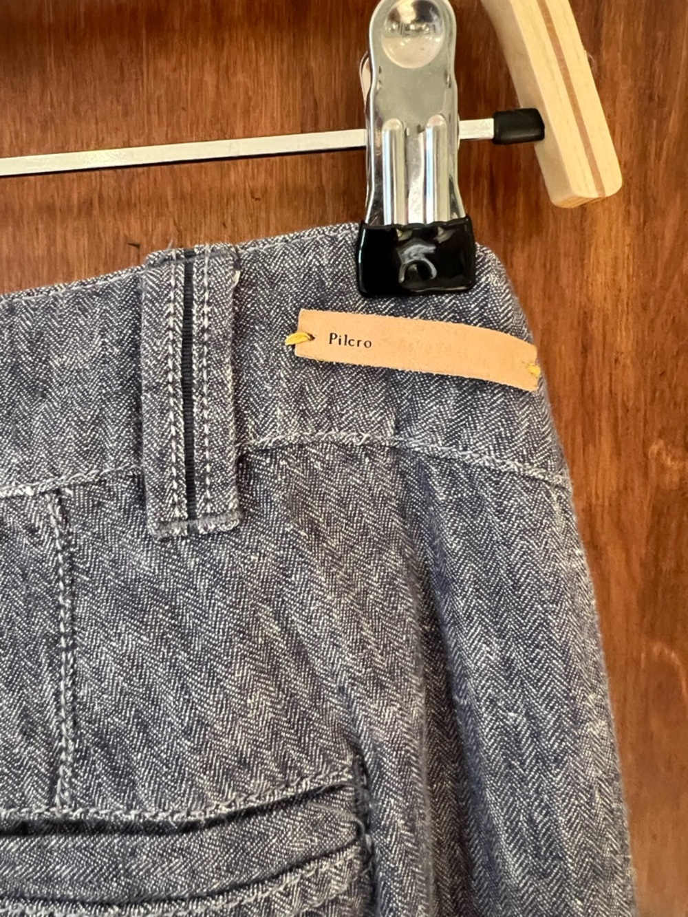 Pilcro & The Letterpress blue linen blend wide leg chambray pants |Size 2 - Picture 6 of 17
